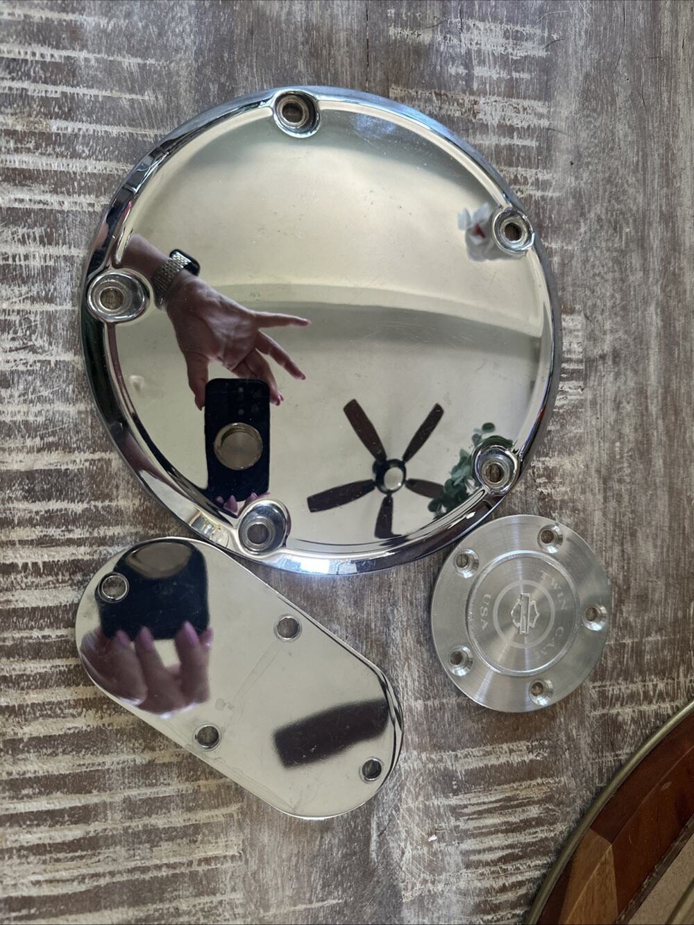 Harley Davidson Genuine Chrome Twin Cam Derby ,Chain Inspection & Timer Covers